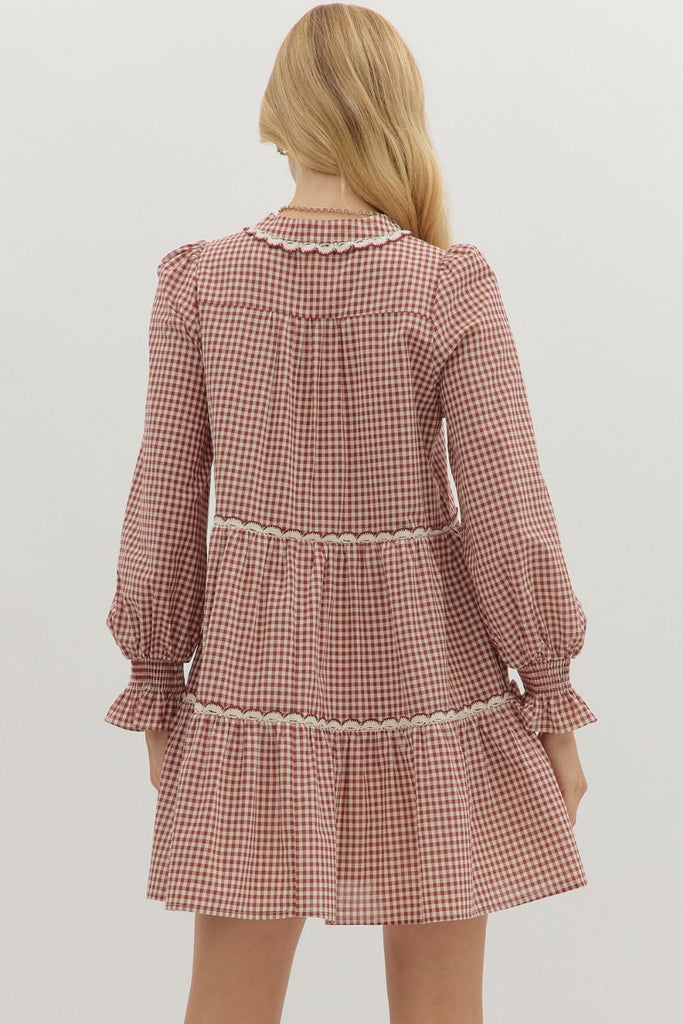 Fall Gingham Mini Dress