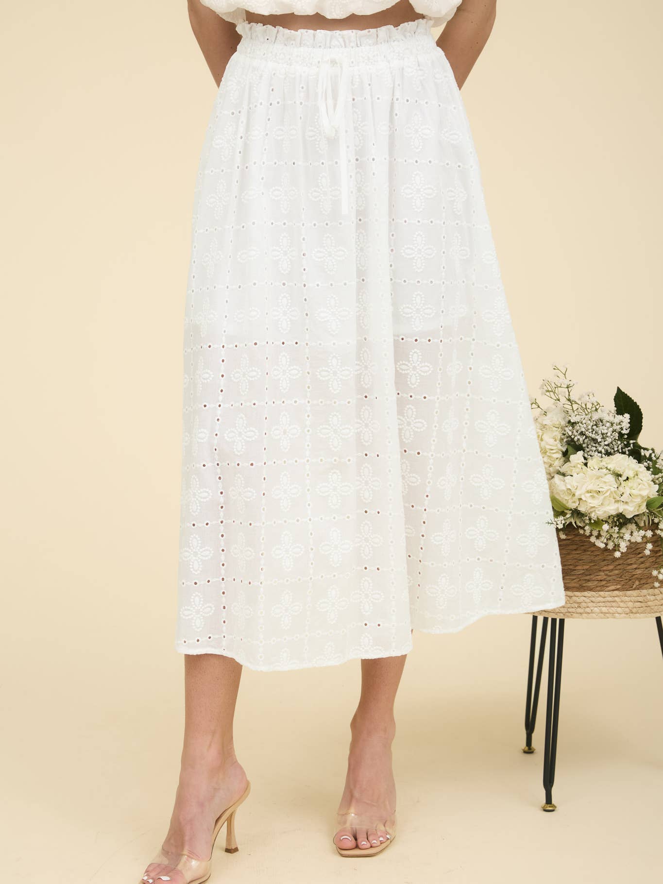 Eyelet Maxi Skirt
