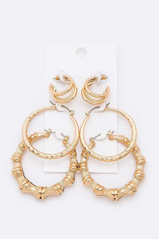 3 piece hoop earring set