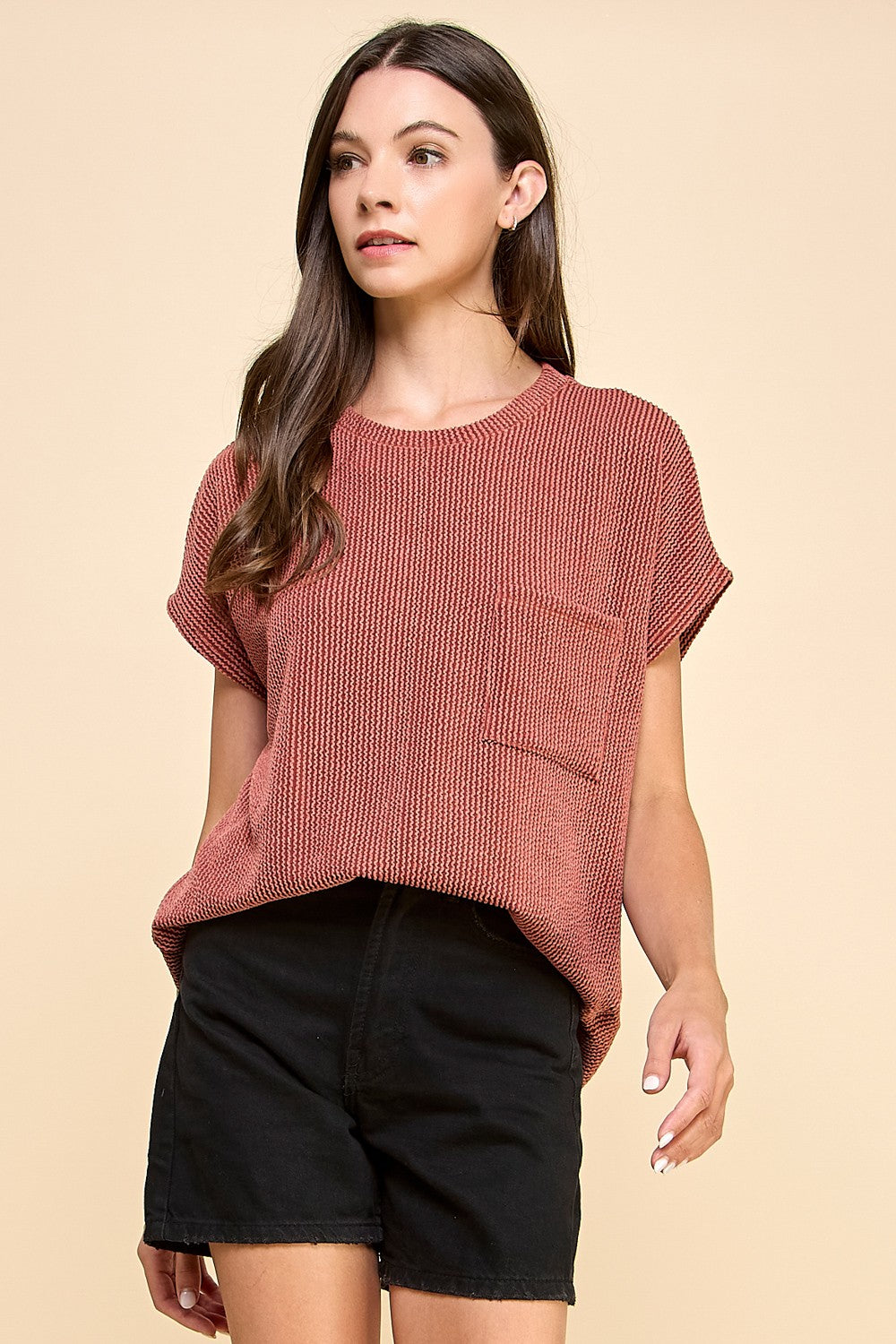 Fall Color Ribbed Top