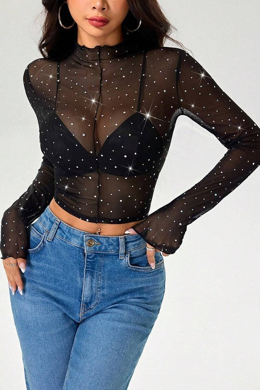 Diamond Eyes Mesh Top