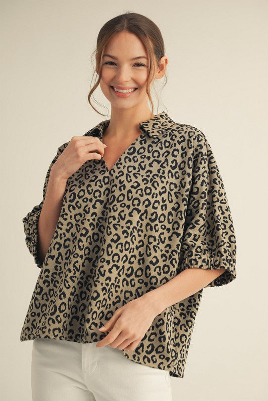 Oatmel Aniaml Blouse