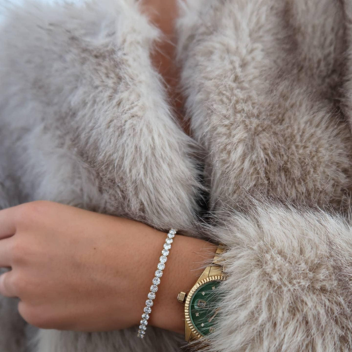 Thick Stretchy Tennis Bracelet