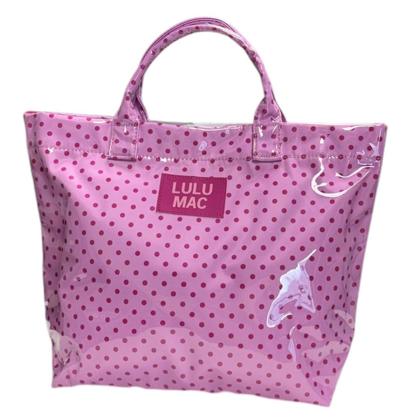 LULU Mac Tote Bag Light Pink/Hot Pink Dot