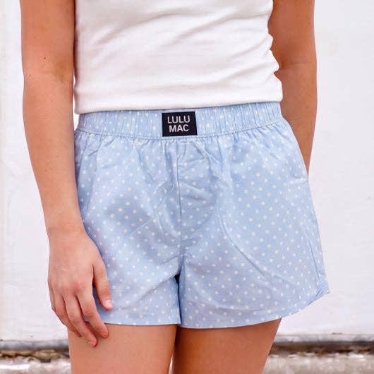 LULU MAC Light Blue Mini Polka Dot Boxer
