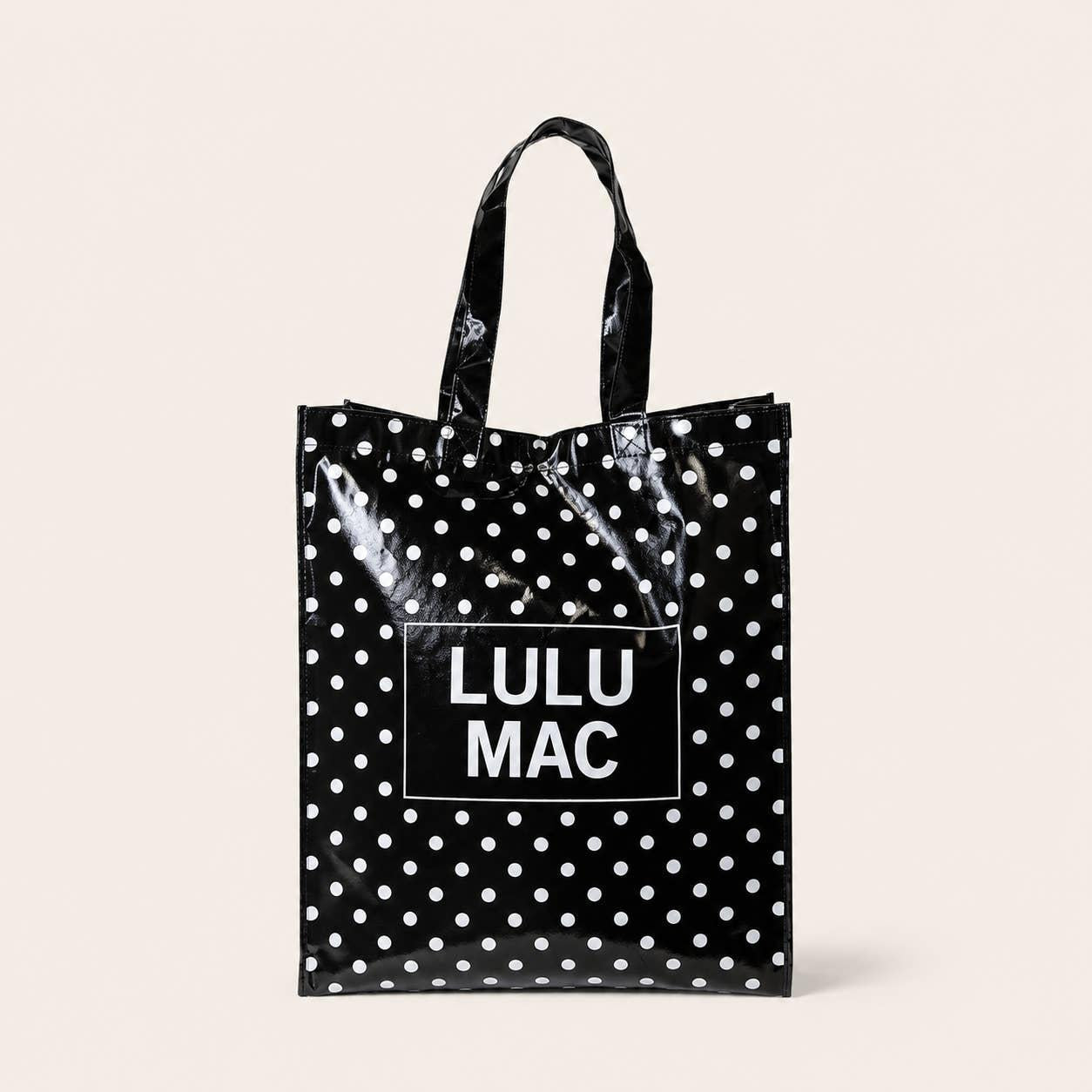 LULU Mac Reusable Tote Black - White Dots