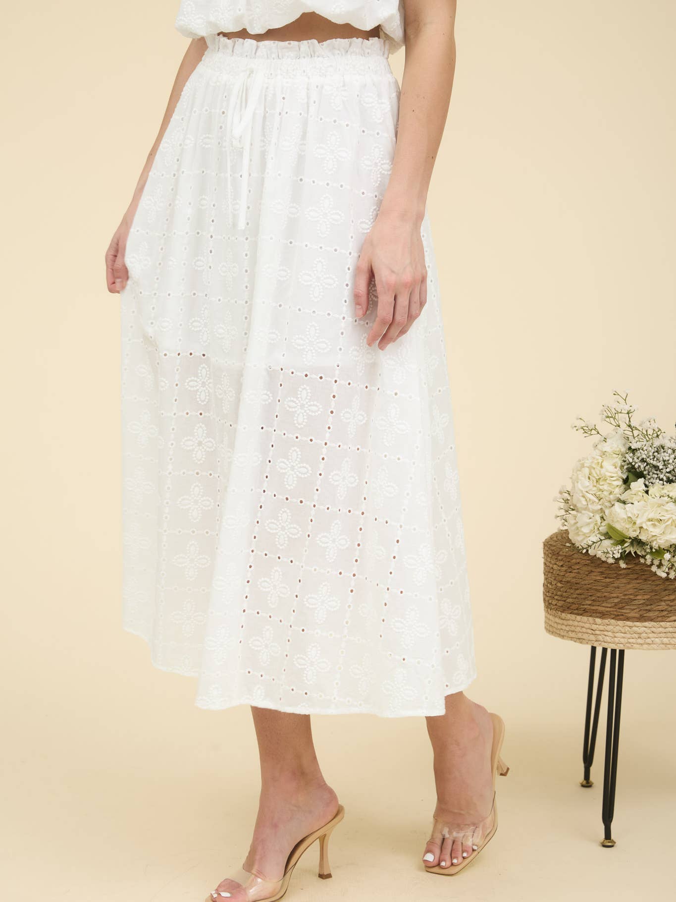 Eyelet Maxi Skirt