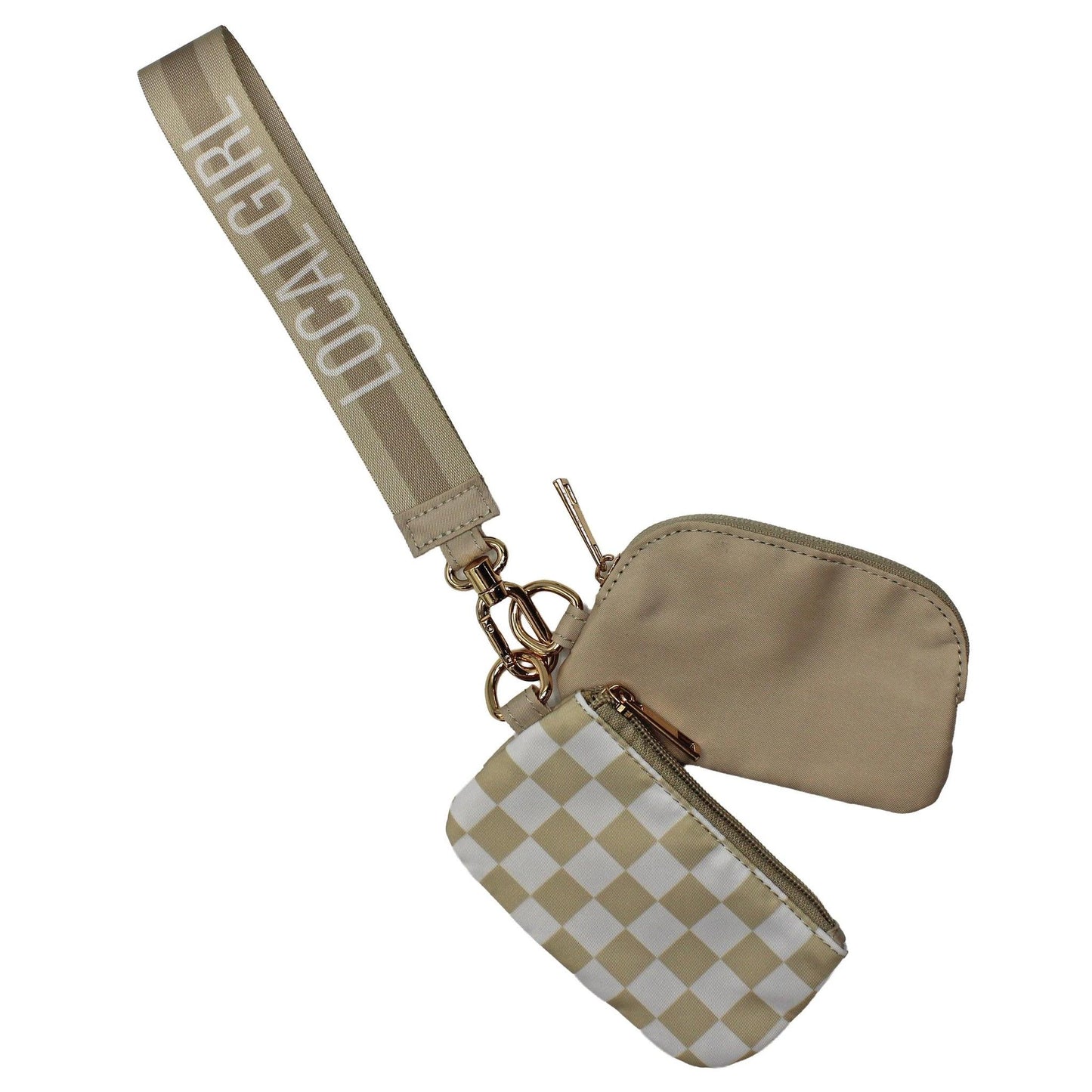 LG Dual Wristlet - Khaki Checker