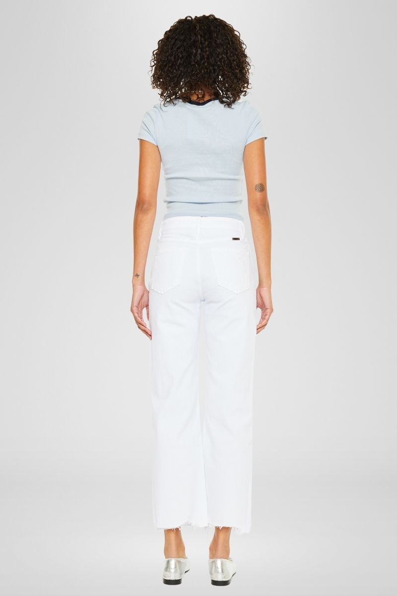 Spring White Slim Wide Leg Jeans