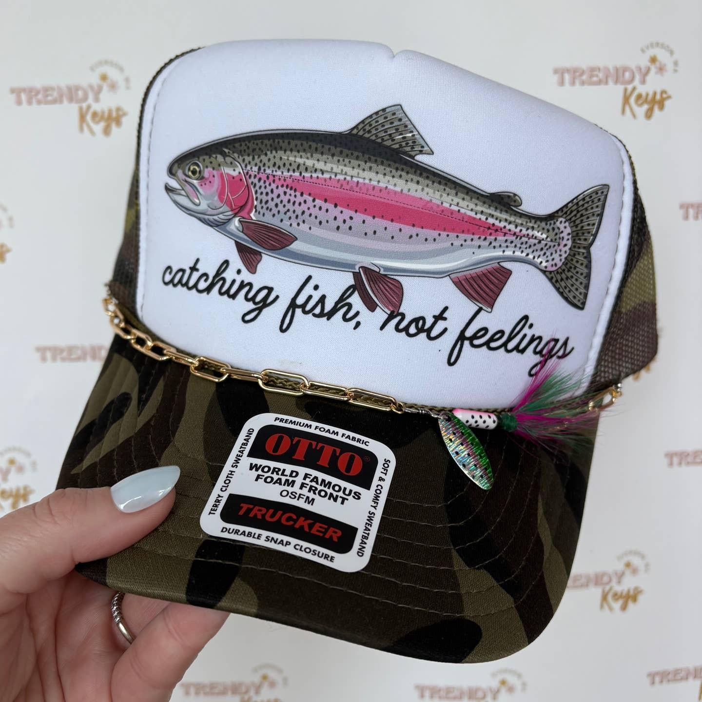 Catching Fish Not Feelings Trucker Hat