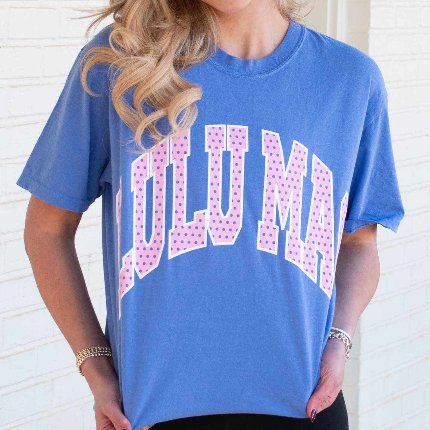 LULU Mac Polka Dot Adult Flo Blue Tee