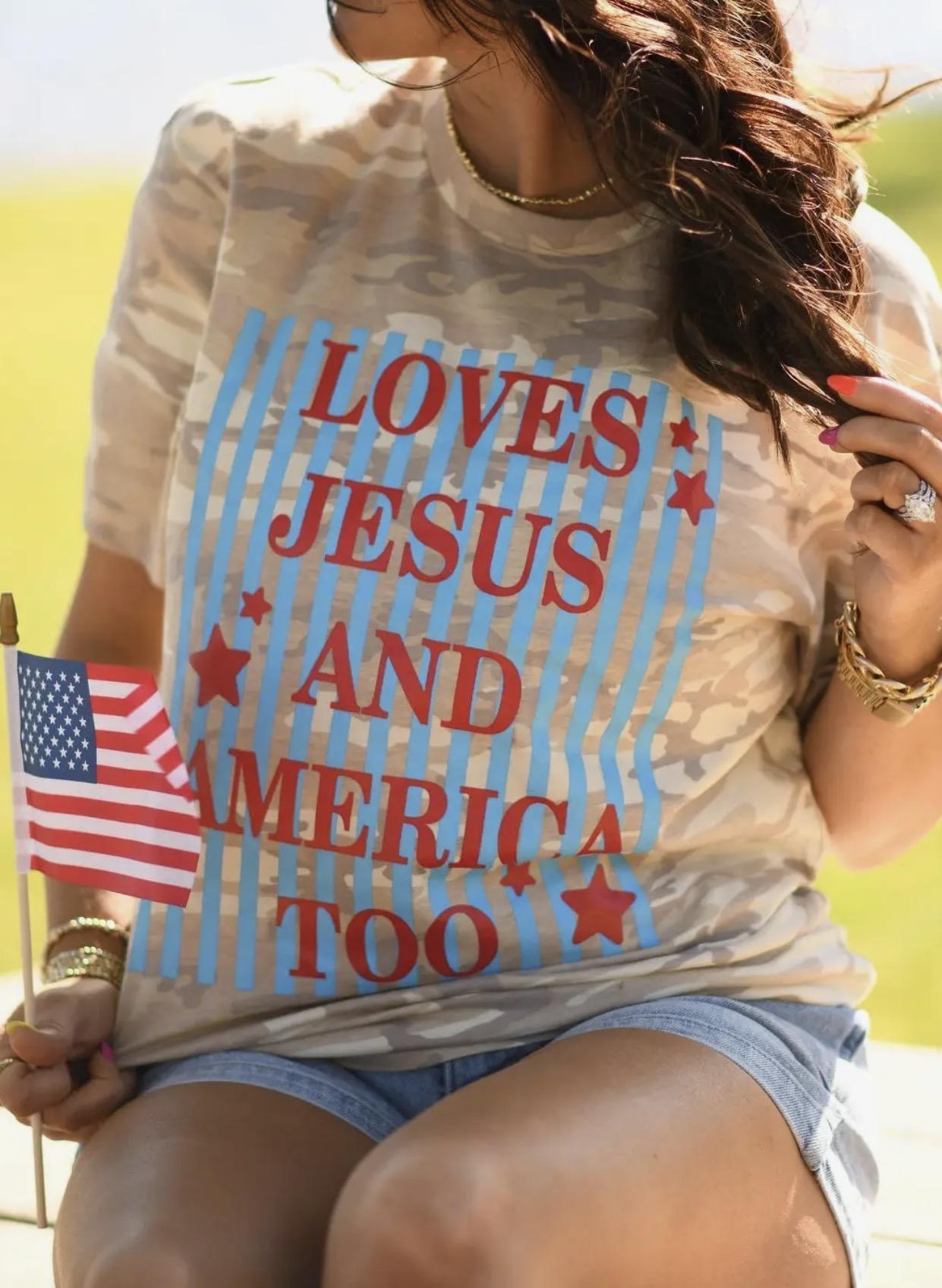 Loves Jesus And America Too Graphic