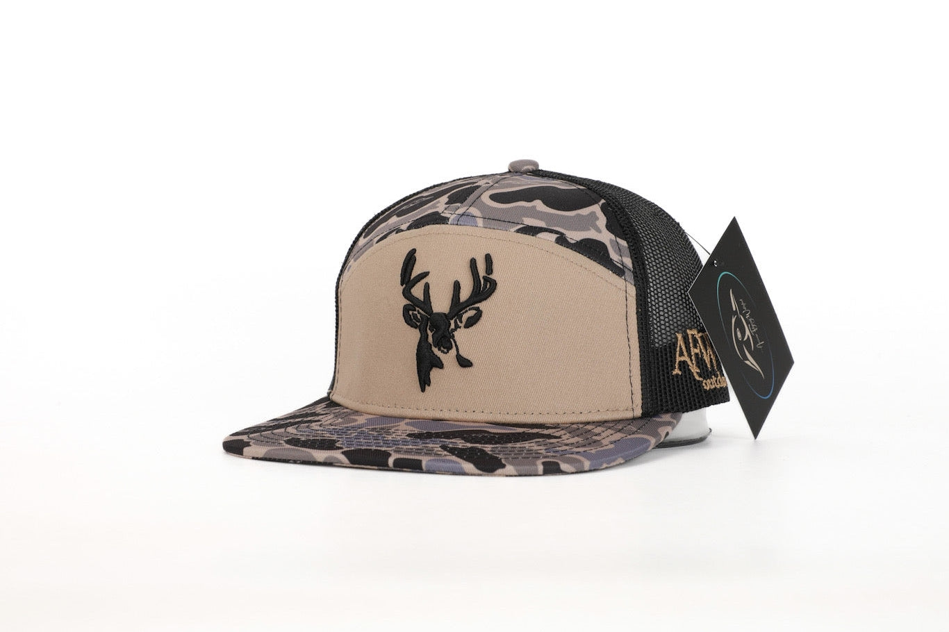 Youth 7 Panel Hardwoods-Ii 3 D Puff Deer Head w/ Black Mesh