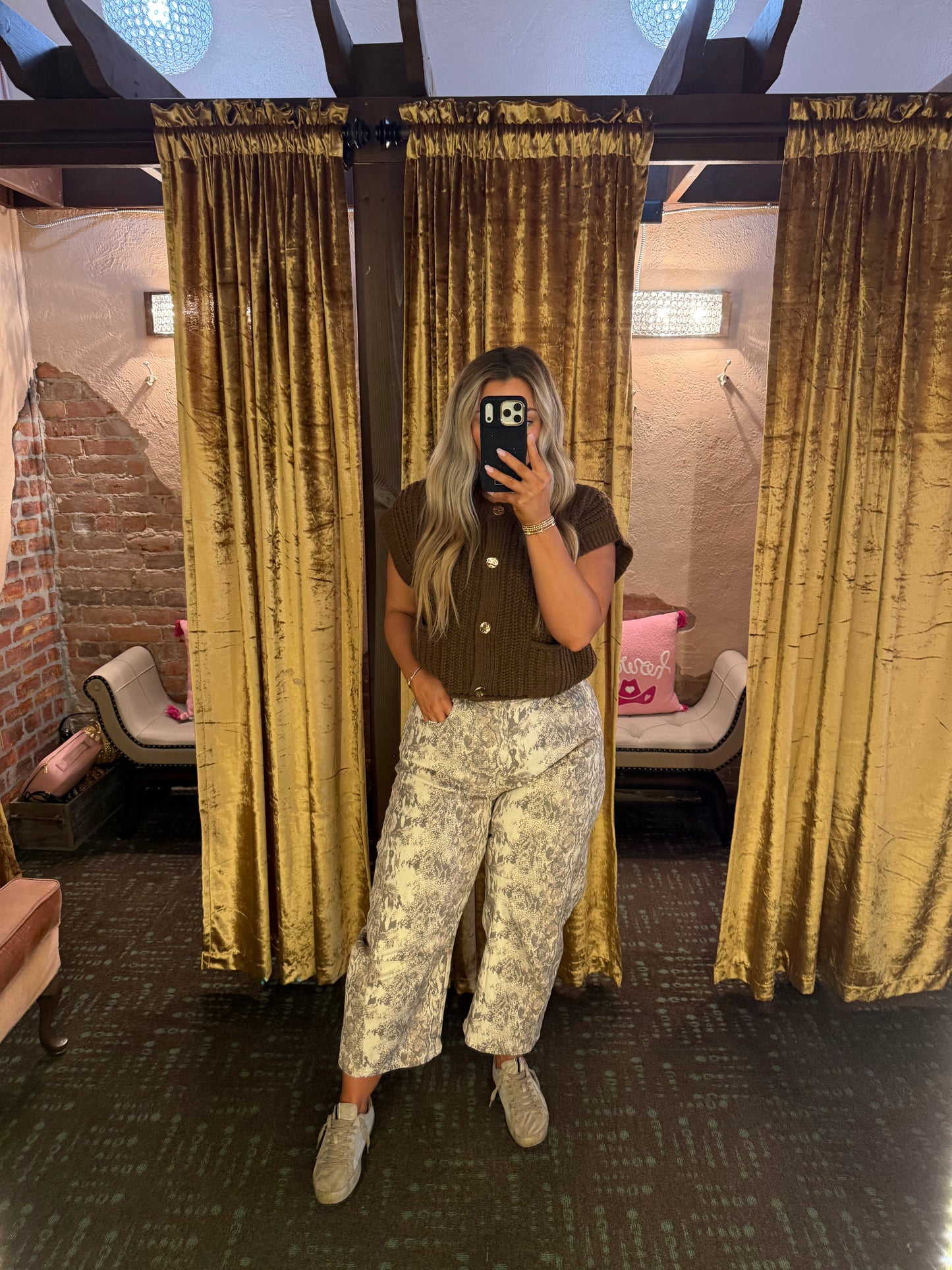 Snakeskin Barrel Jeans