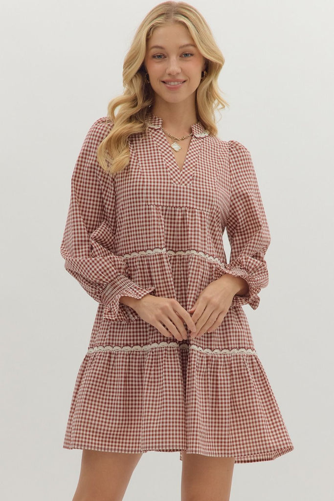 Fall Gingham Mini Dress