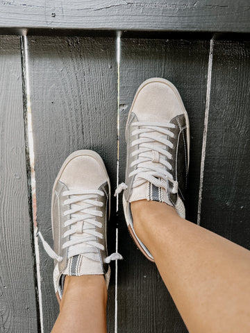 Paisley Sneakers In Bone Snake