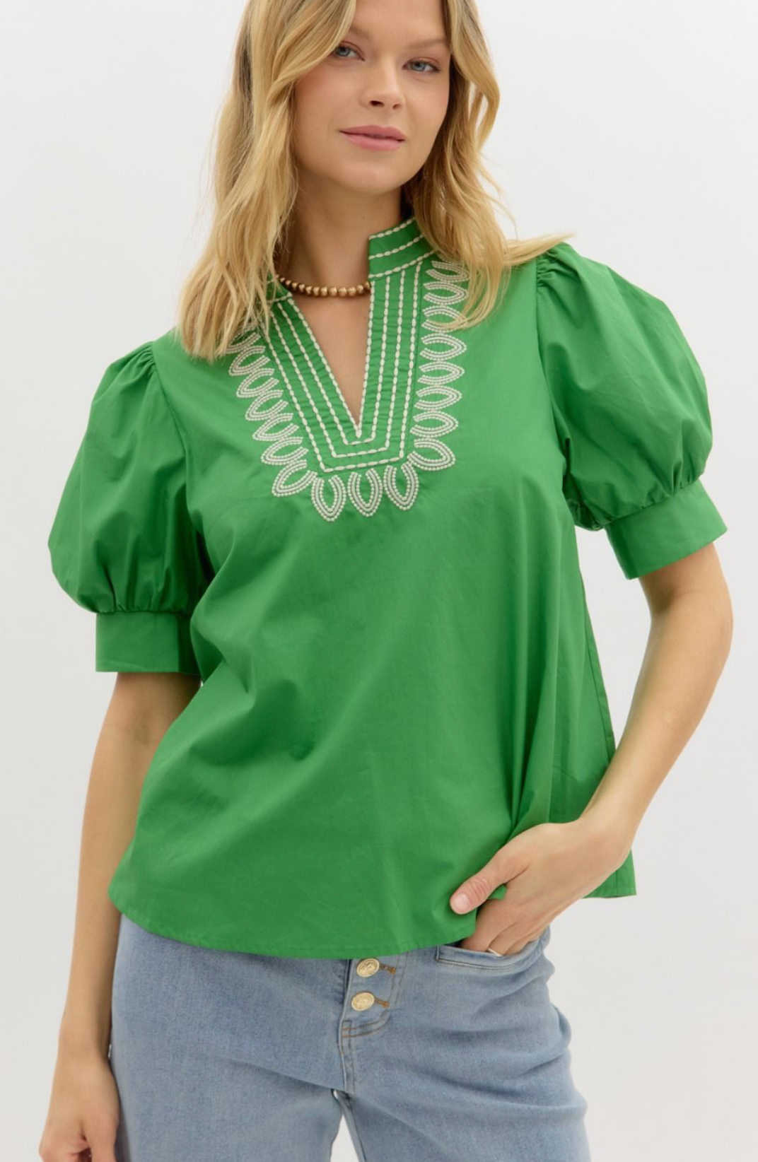 Blooming Green Blouse