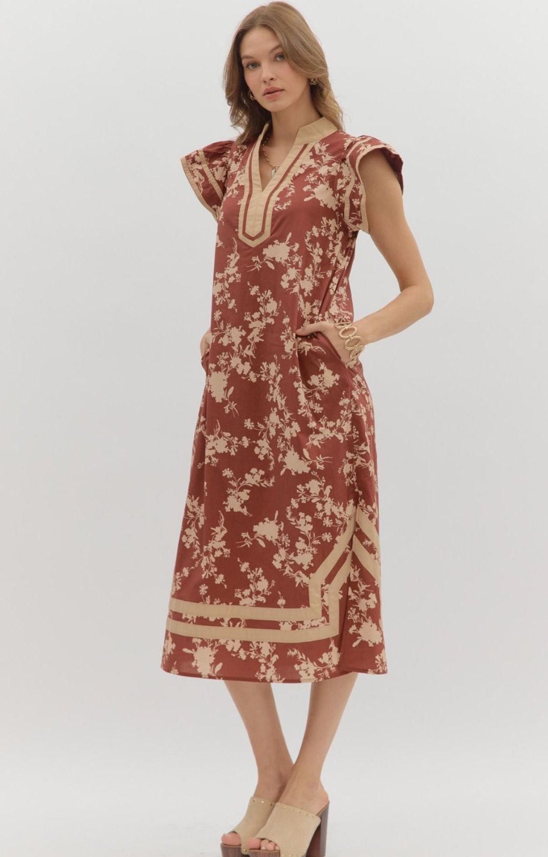Fall Rust Midi Dress