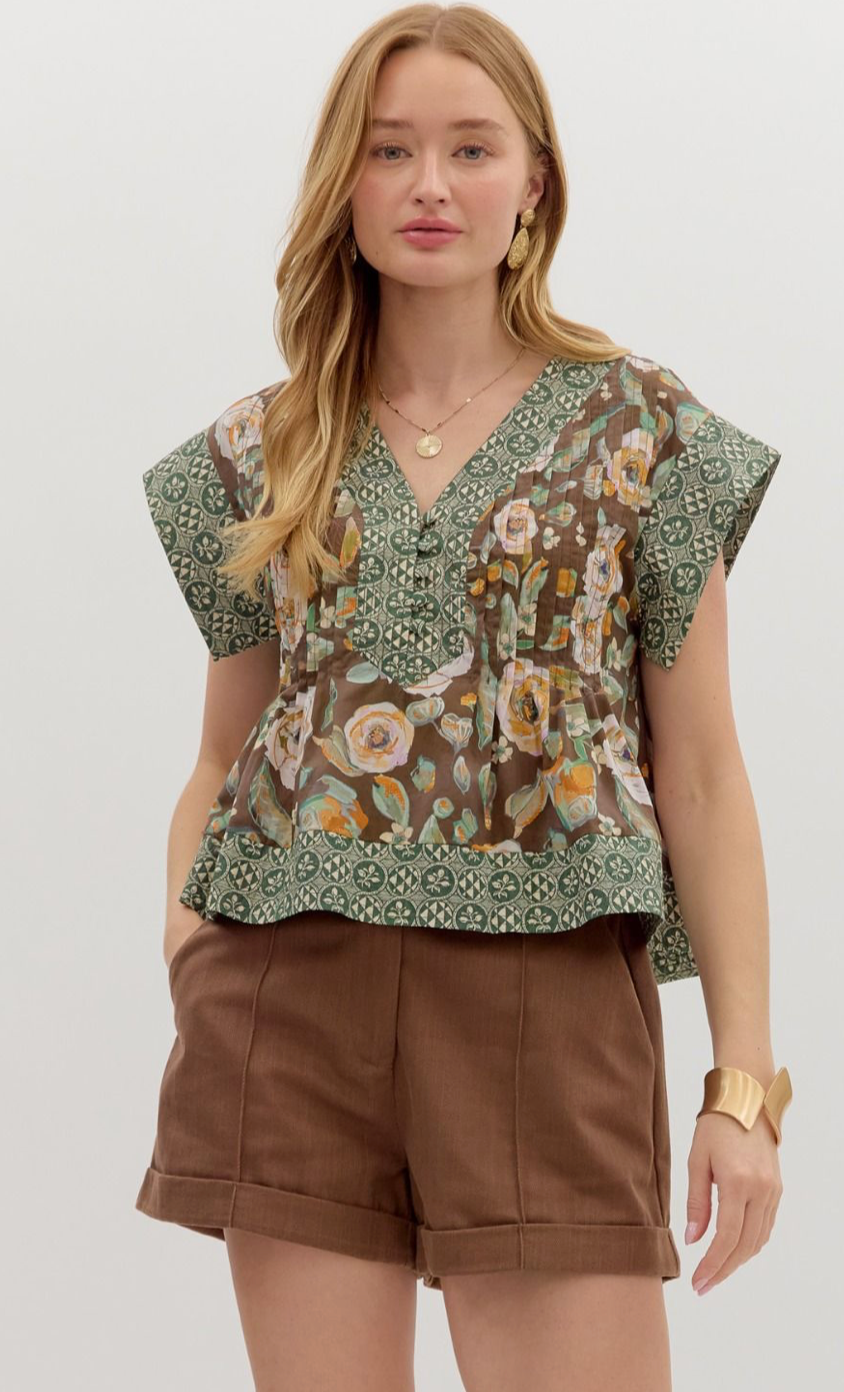 Fall Floral Blouse