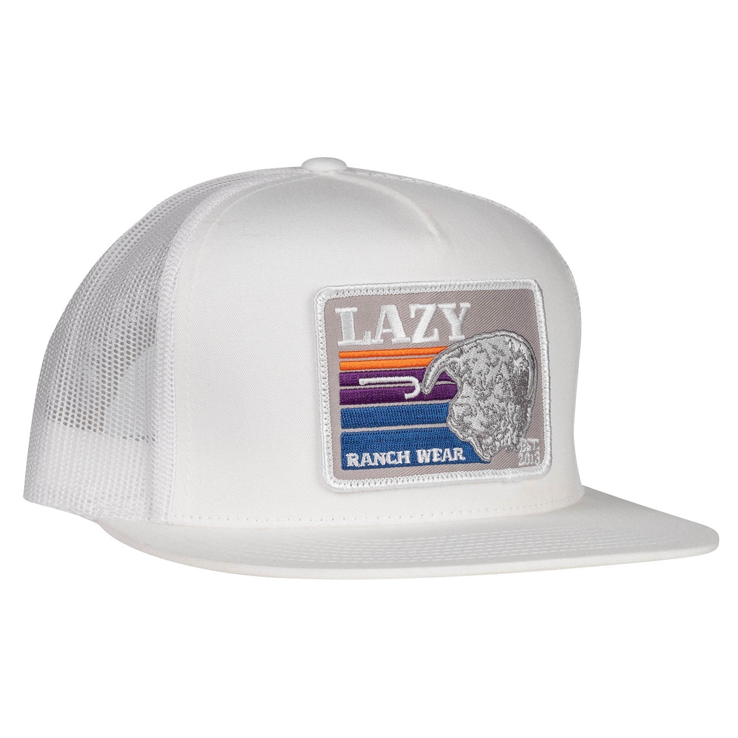 Lazy J Ranch White Silver Sunset Retro Classic Five Panel Hat