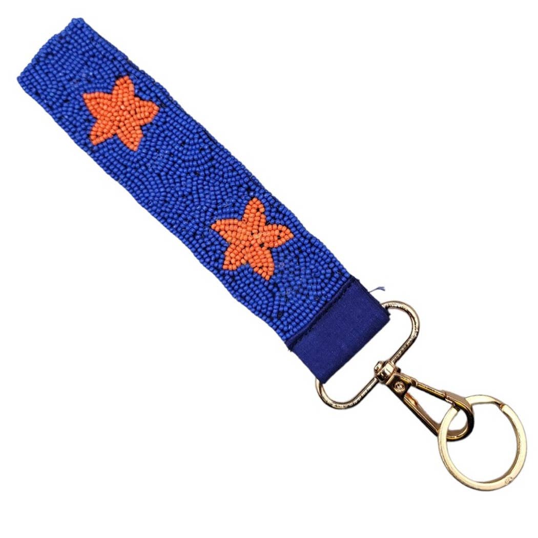 Star Print Beaded Keychain