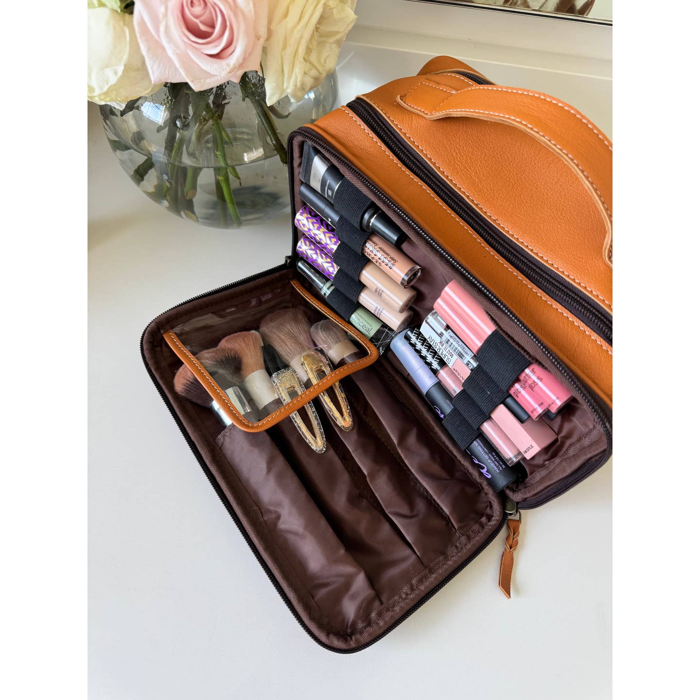 Cowhide Cosmetic Travel Case