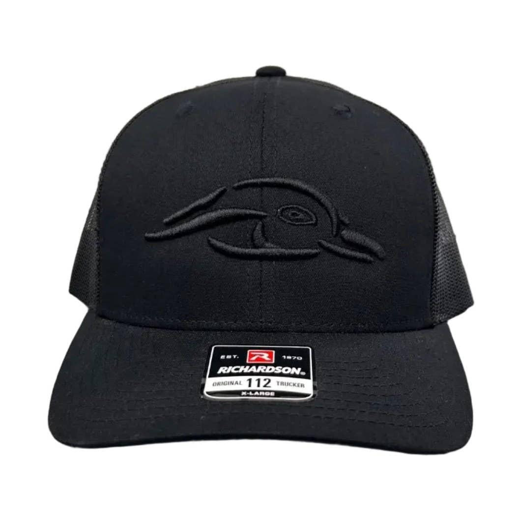 112XL "the Ghost" Black with Black 3D Logo and Black Mesh