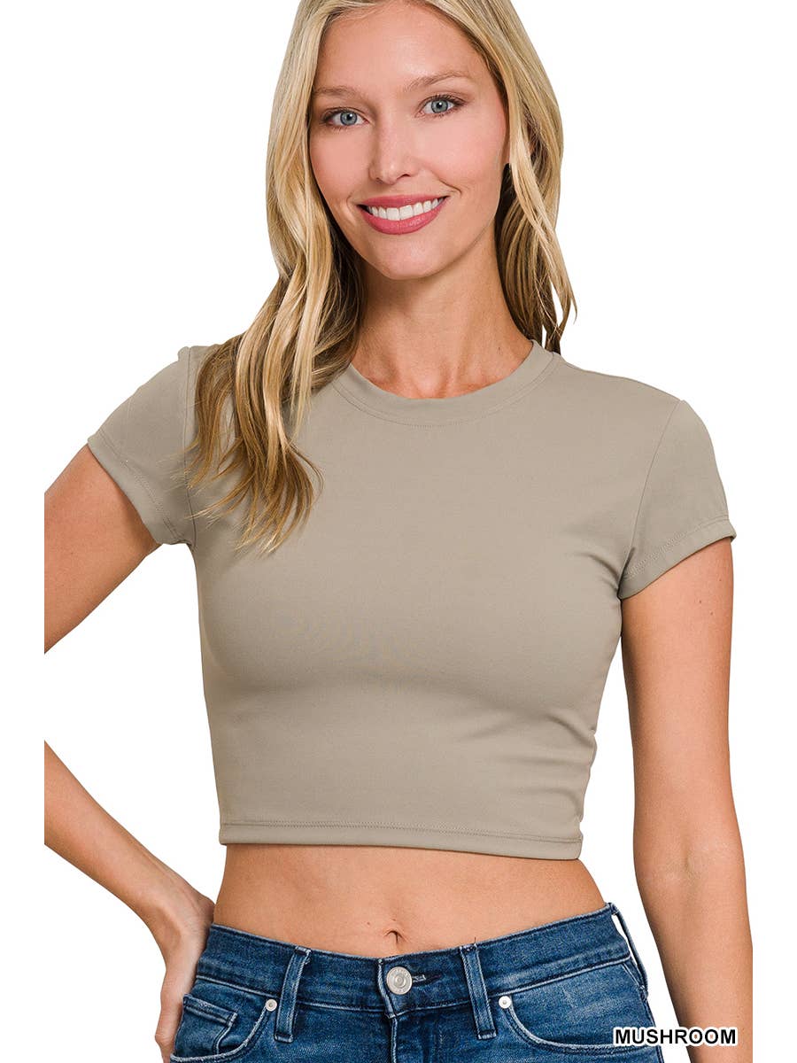 Cropped Short Sleeve Top