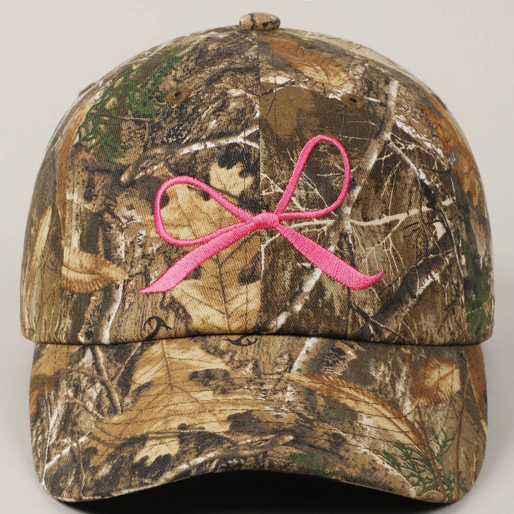 Pink Bow Camo Hat