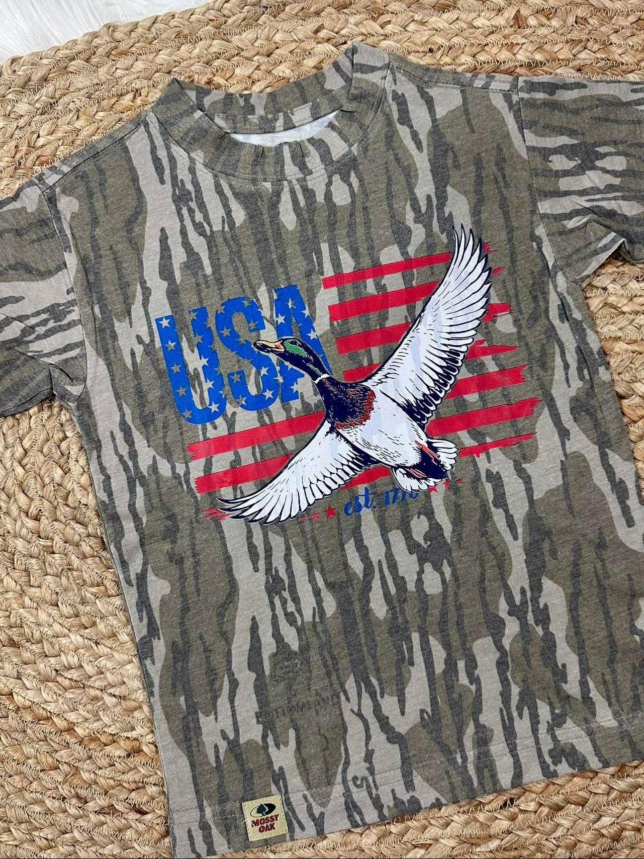 USA Duck Graphic Tee In Bottomland (YOUTH ALSO)