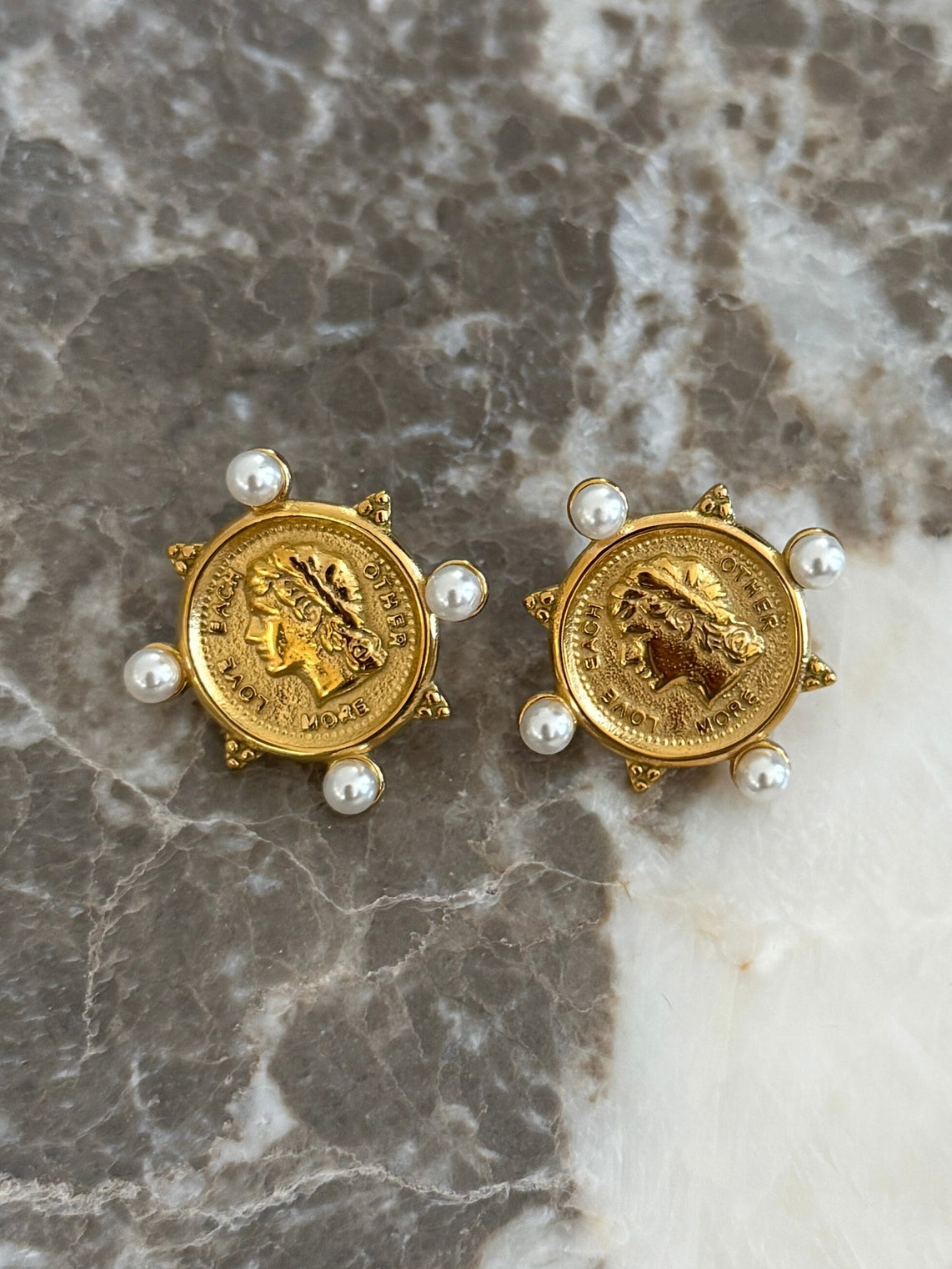 Pearl Coin Earrings