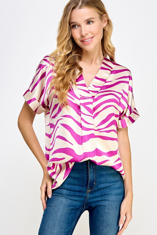 Satin Zebra Blouse