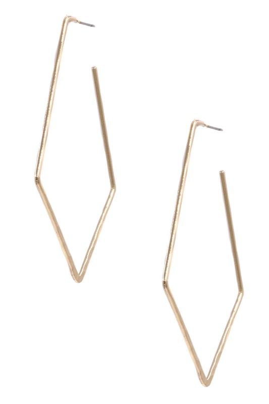 Diamond Shape Open Hoop