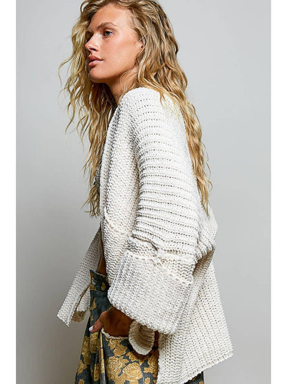 Chenille Sweater Cardigan - Cream