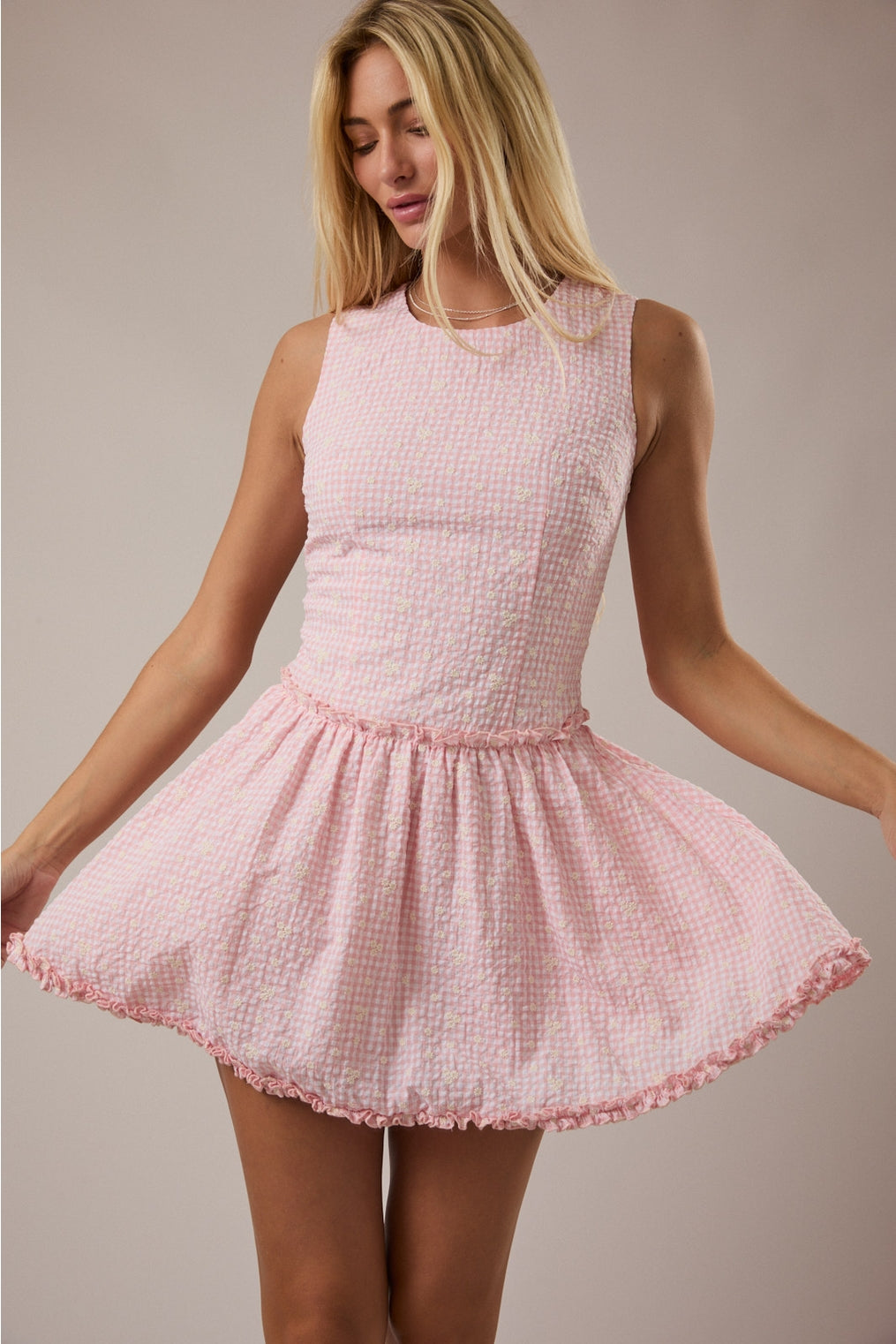 PInk Gingham Mini Dress