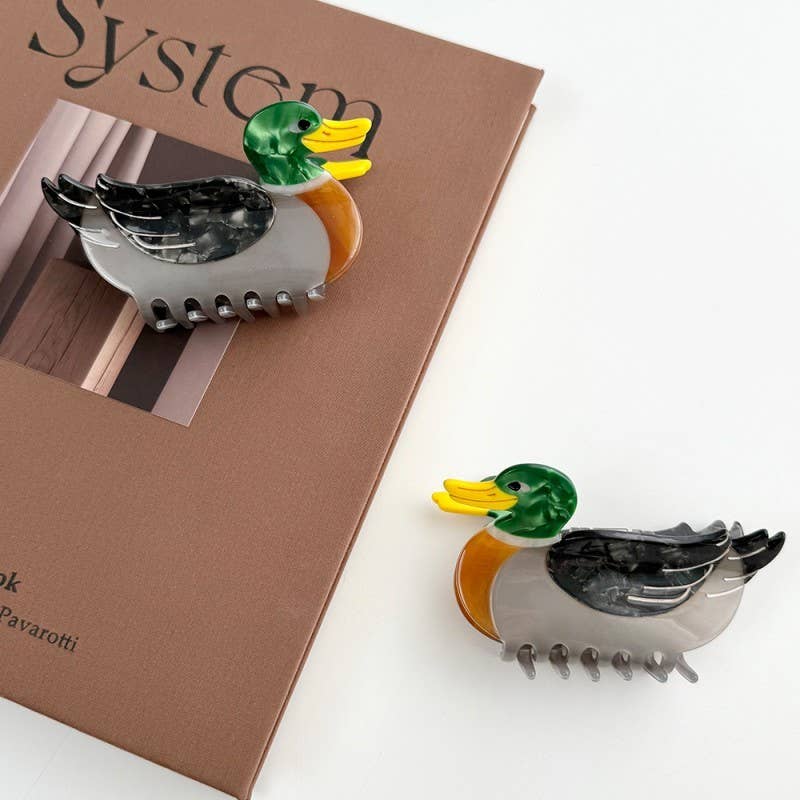 JUMBO MALLARD DUCK HAIR CLAW CLIPS |