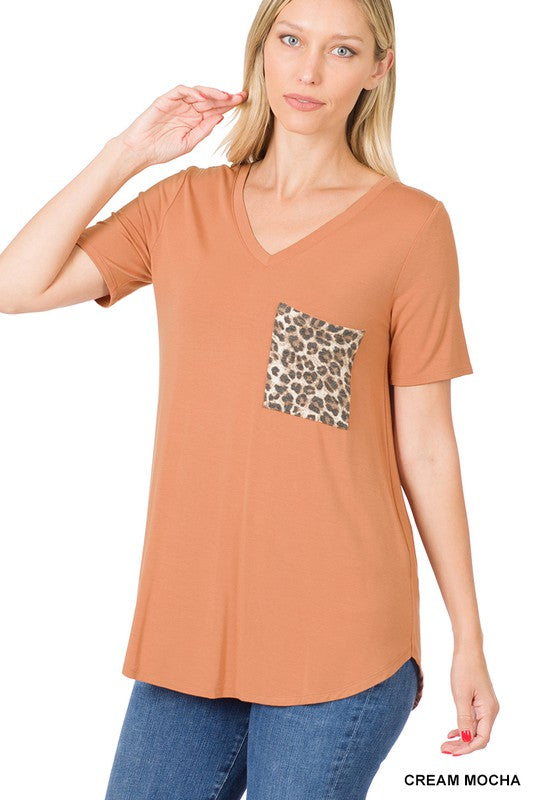 Leopard Pocket Sleeve Top