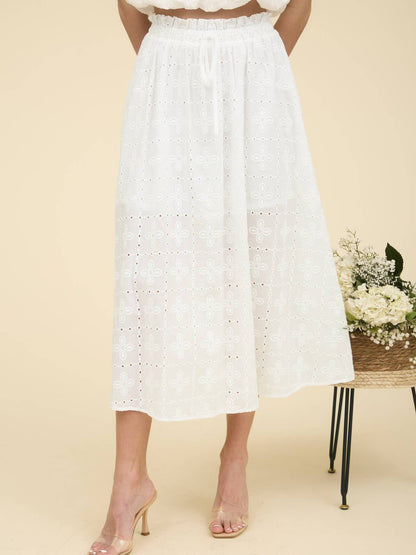 Eyelet Maxi Skirt