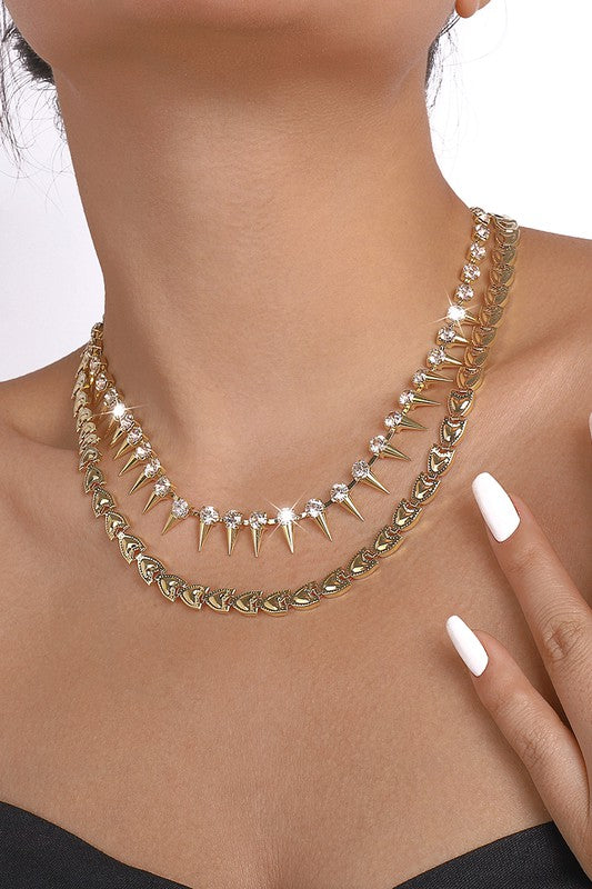 Rivet Rhinestone Necklace