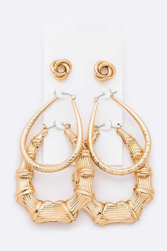 Mix bamboo earring set