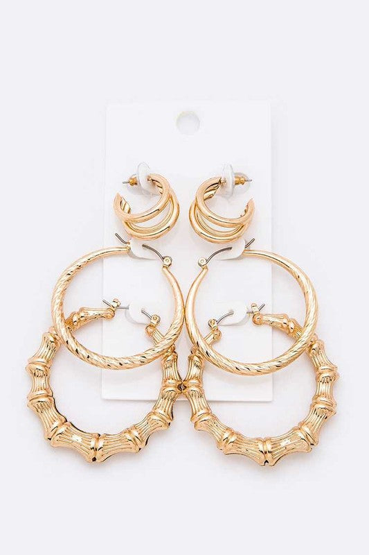 3 piece hoop earring set