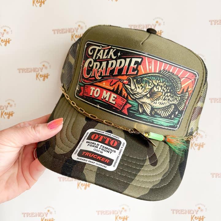 Talk Crappie To Me Trucker Hat - With Chain