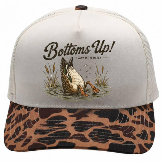 Bottom's Up Canvas Camo Trucker Hat Duck