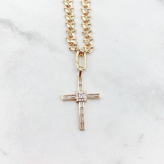 Elegant Cross Gold Necklace
