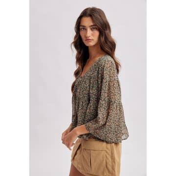 Fall Floral Blouse