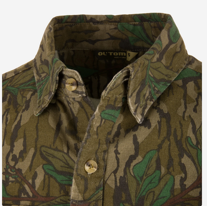 Mens Throwback 80 Field Shirt Buttom Down Greenleaf