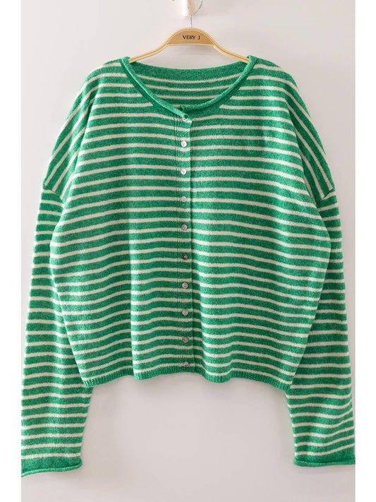 Mia Button Down Sweater - Green
