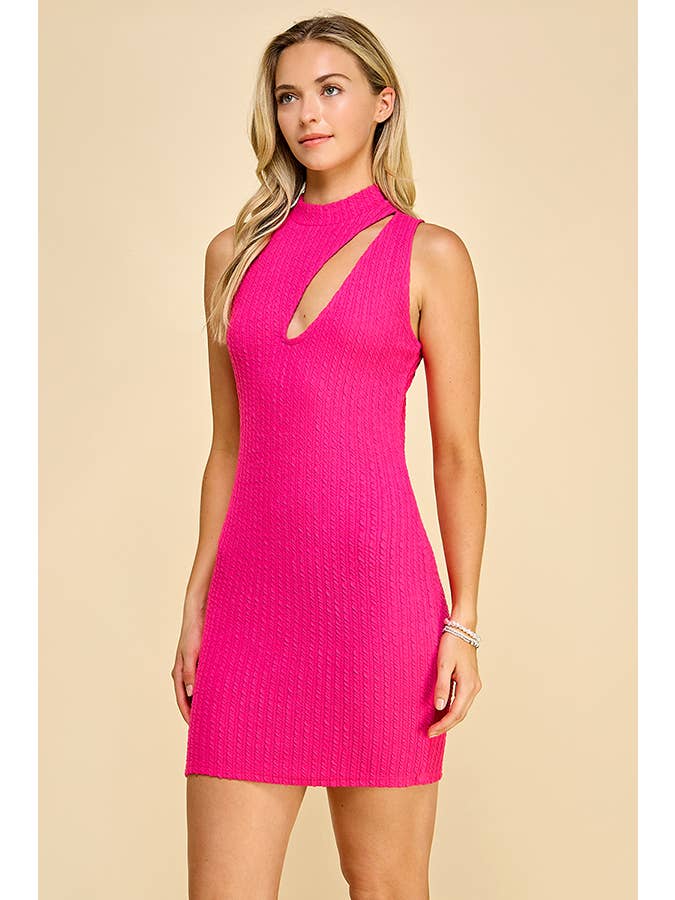 Cut Out Neck Mini Dress