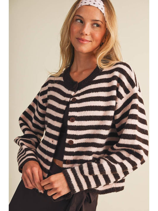 Amylee Striped Cardigan Sweater