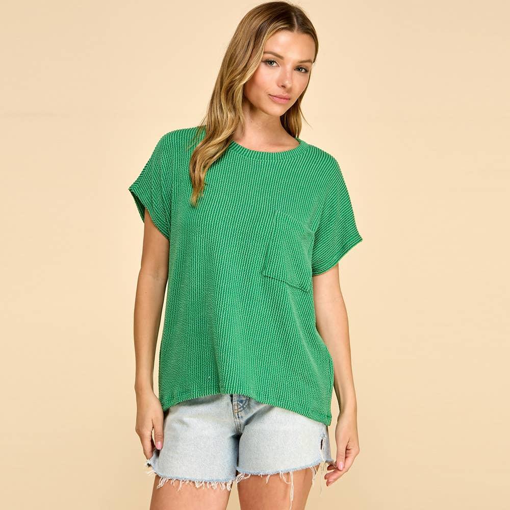 Solid Ribbed Top - Green